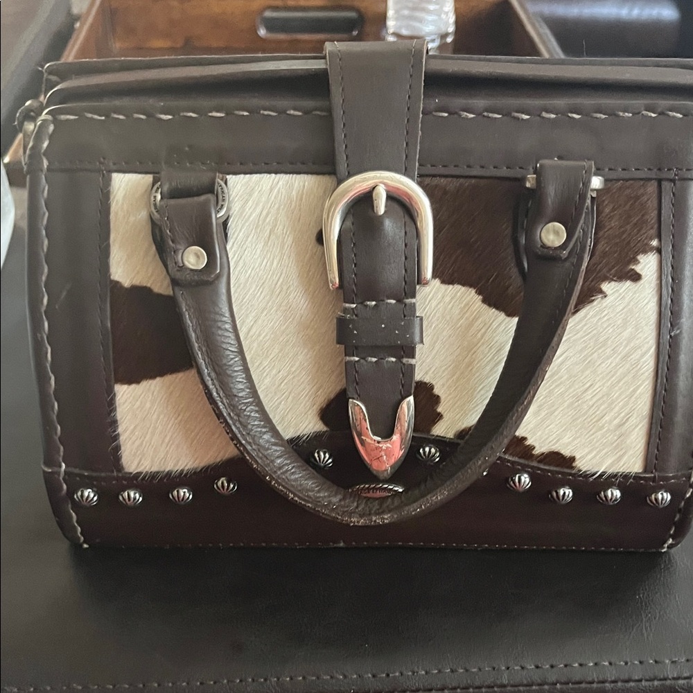 American West Brown and Cream Satchel